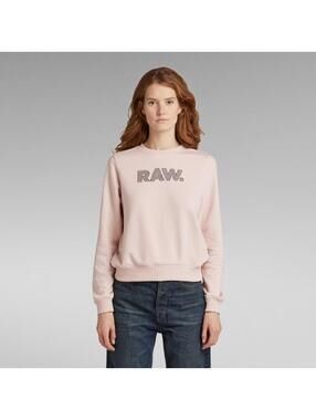 NWT G-Star RAW Anglaise Graphic Crewneck Sweatshirt Womens Pink Small $110 MSRP